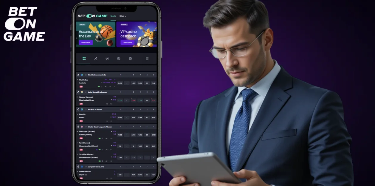 واجهة كازينو BetOnGame باللغة العربية